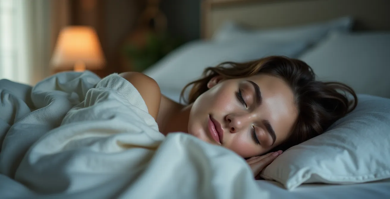 Chambre française la nuit avec système de climatisation silencieux en fonction