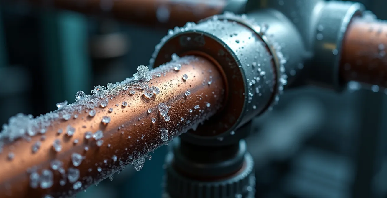 Détection d'une fuite de gaz réfrigérant sur une unité de climatisation avec formation de givre