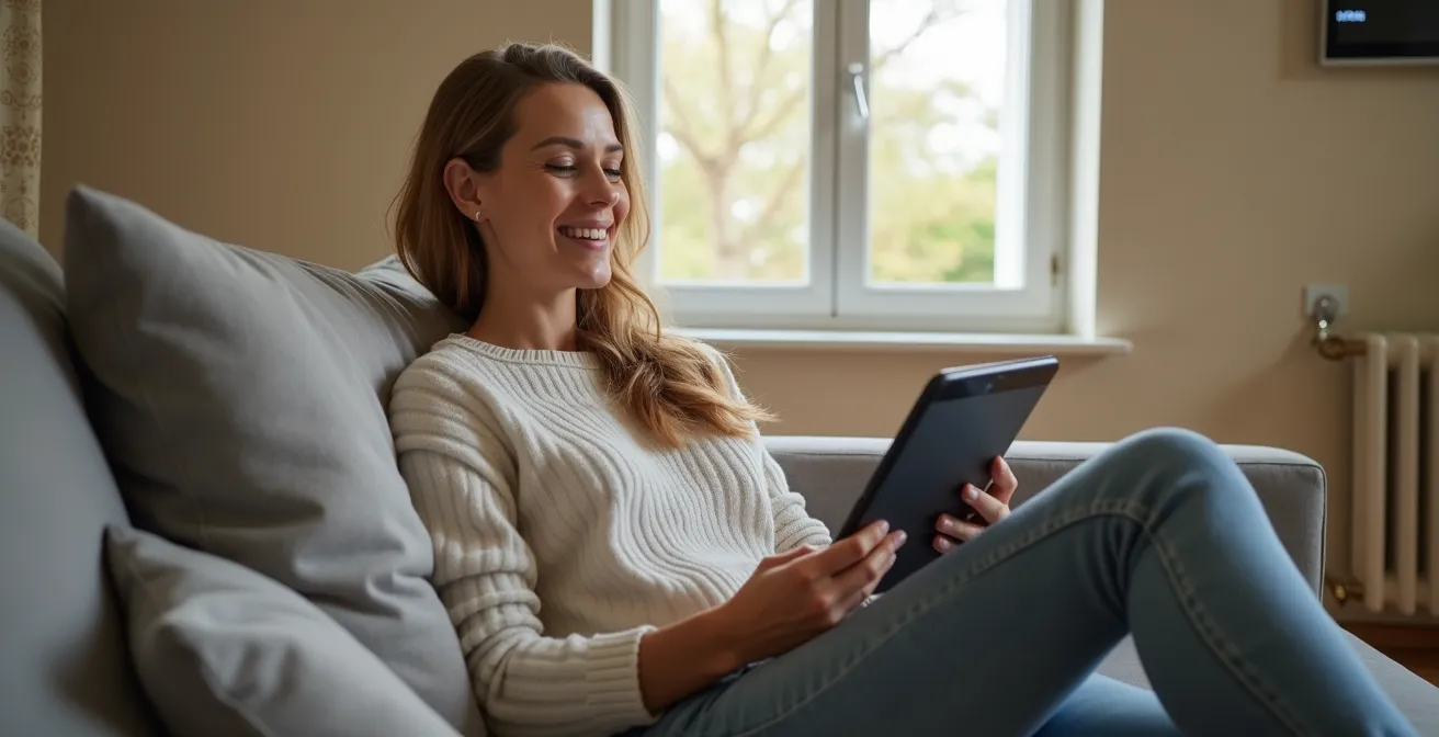 Tableau de bord domotique montrant le contrôle unifié de la température