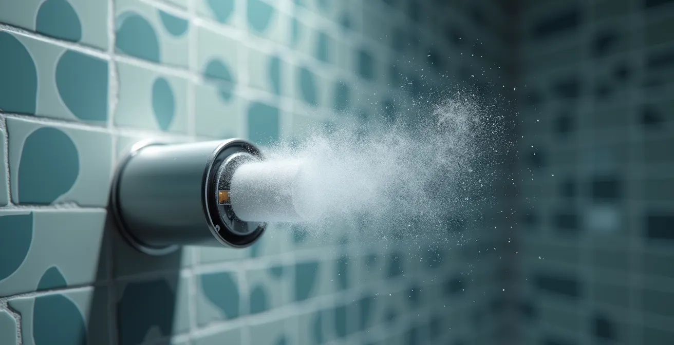 Mécanisme d'une bouche d'extraction hygroréglable en action avec variation d'humidité