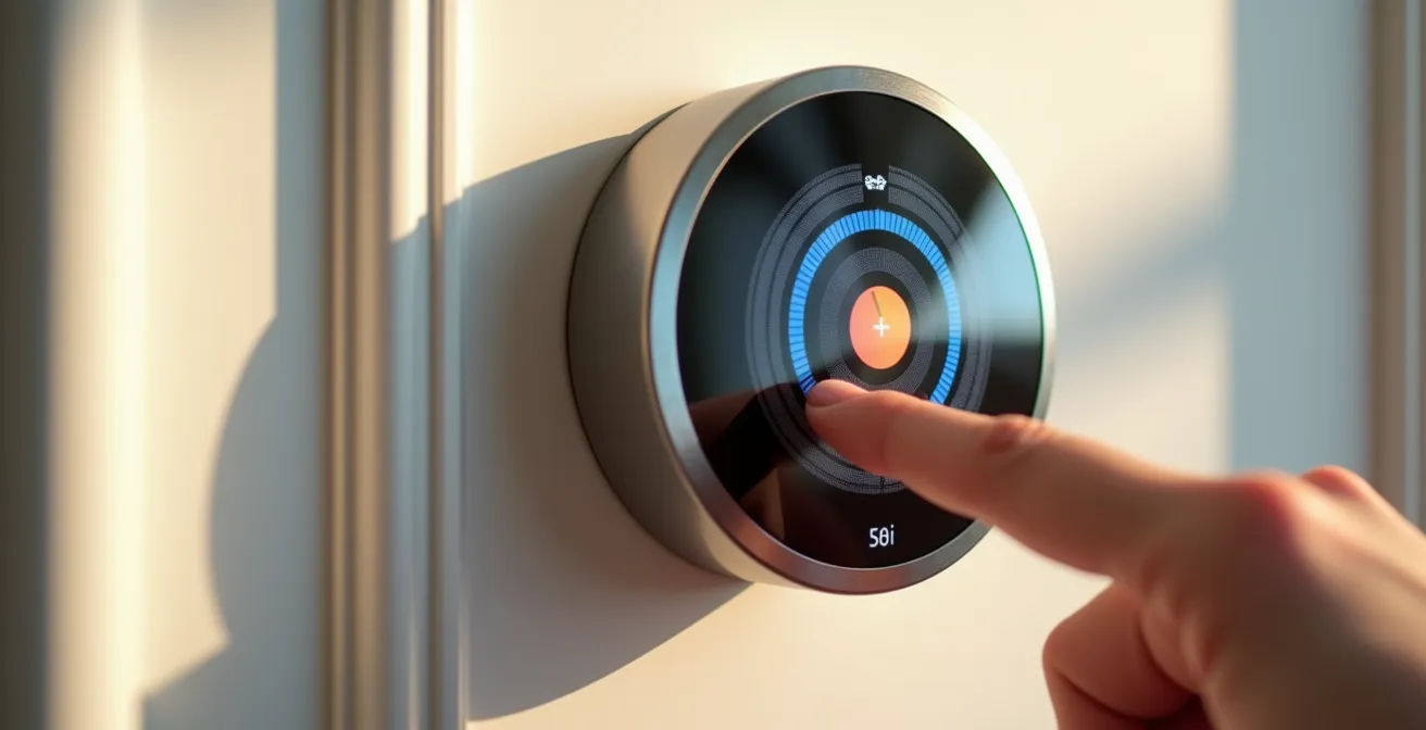 Thermostat connecté analysant les patterns de température d'une maison