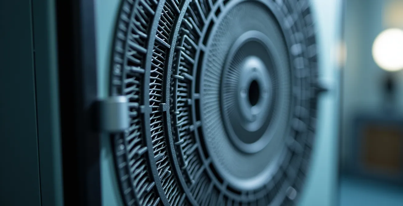 Schéma de principe d'une installation de VMC double flux dans un pavillon moderne français, montrant les flux d'air entrant et sortant.